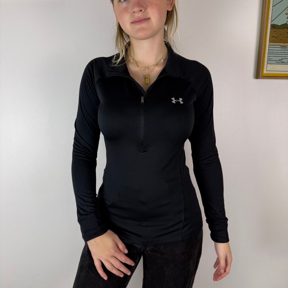 Under Armour 1/2 zip long sleeve black Small - Picture 2 of 10